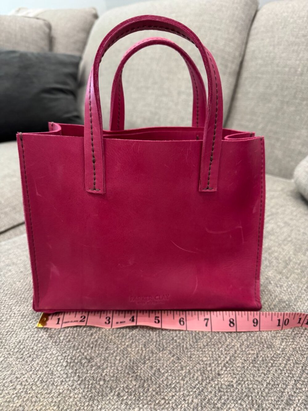 Parker Clay Avila Mini Tote Fuchsia Ethiopian Leather Quiet Luxury Handbag - Picture 4 of 12